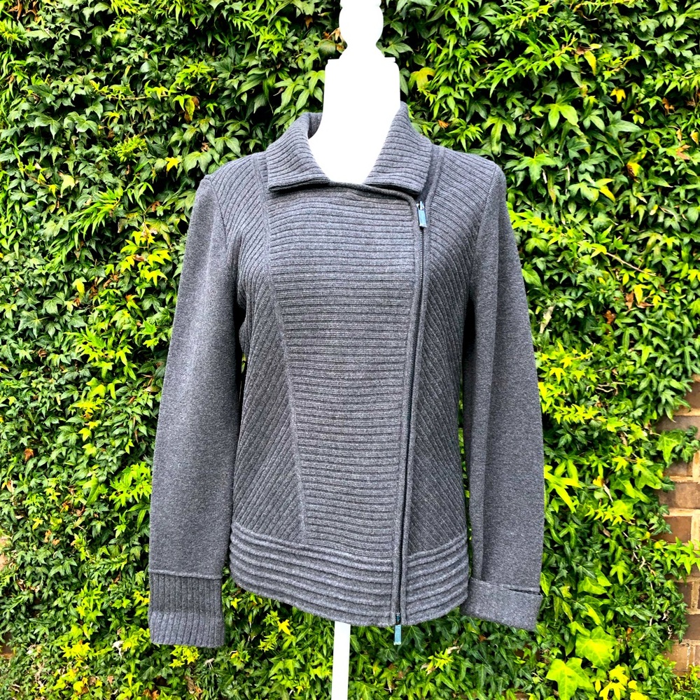 JONES NEW YORK SIGNATURE CARDIGAN GRAY SMALL